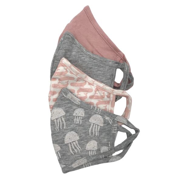 Nordstrom 4-Pack Kids Facemask with Reusable Bag 2-5Yr OS Asstd Print Cotton New - Picture 1 of 5